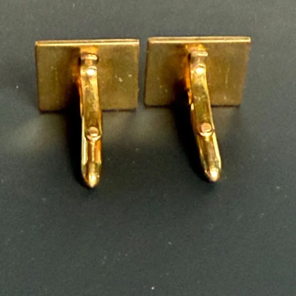 Vintage 1/20 14K Gold Filled Cufflinks Caduceus Medical Doctor Silver Tone